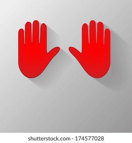 Two hands showing "Stop" or "Don"t disturb"