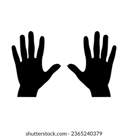 Signo de dos manos, silueta vectorial de manos. Forma de la mano derecha e izquierda