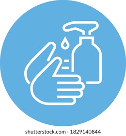 Two Hands With Soap Dispenser Outline Icon