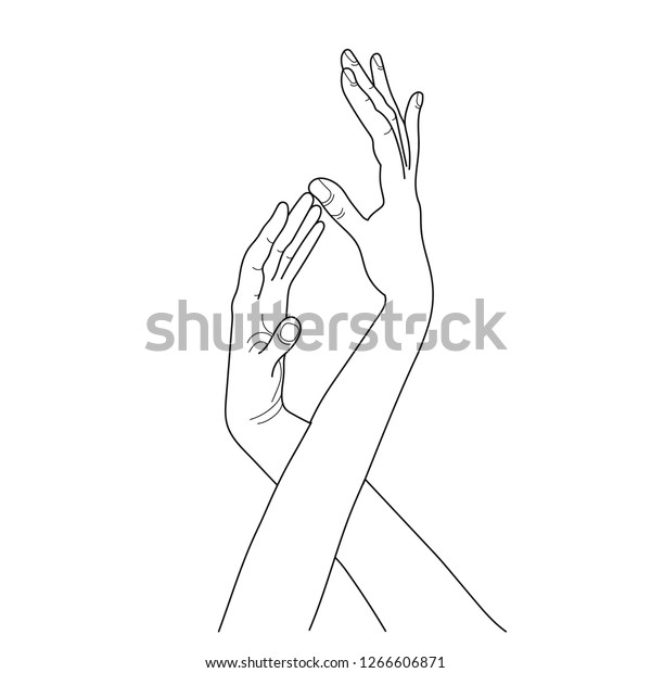 Two Hands Stretch Each Other Love Stock Vector Royalty Free