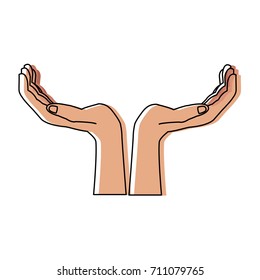 two hands support help gesture symbol