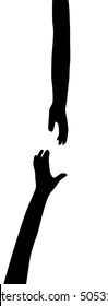 two hands symbol of help