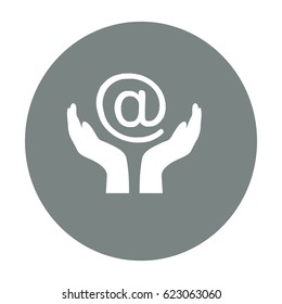 two hands take care of message icon