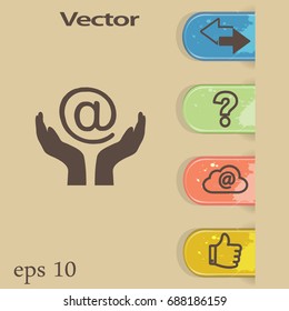 two hands take care of message icon