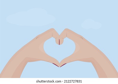 two hands that form a heart