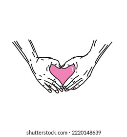 two hands that make up a heart illustrative