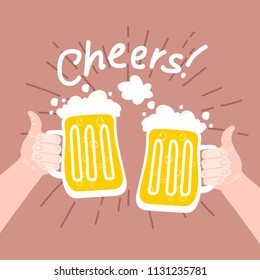 Two hands with thumbs up symbol icon of cold beer bottle.