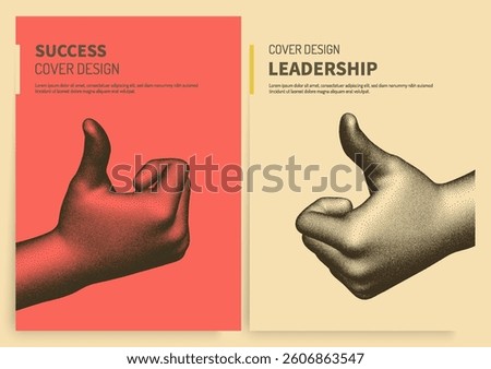 Two hands with thumbs up. Sign success and nice. Concept positive thinking. 3D vector illustration for banner, flyer, poster, cover or brochure.