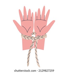 Two hands tied and