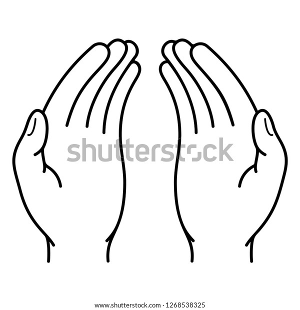 Two Hands Together Open Palms Vector Stock Vector (Royalty Free ...