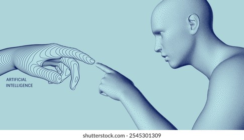Dos manos tratando de alcanzar los dedos de la otra. Concepto de relación, unión, asociación, conexión, contacto o red. La estructura de la comunicación. Vector para publicidad o marketing