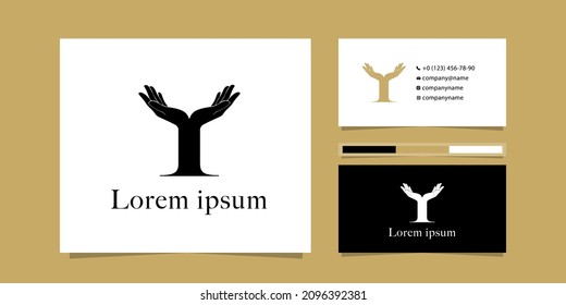 dos manos arriba, únete en una. logotipo elegante