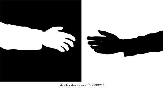 two hands vector