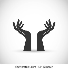 Two hands vector icon 