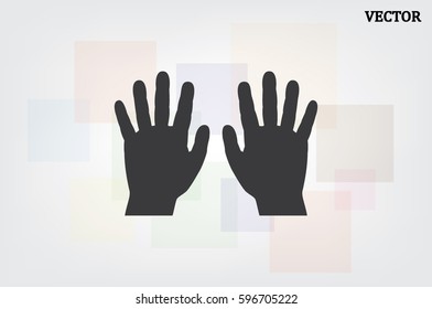 two hands vector icon