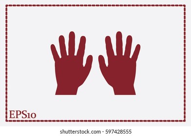 two hands vector icon