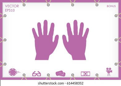 two hands vector icon