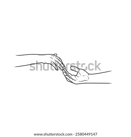 two hands of a woman and a man touching or holding each other romantically shows very deep love