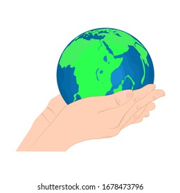 Two handsets, Earth Day,Conserve the earth vector