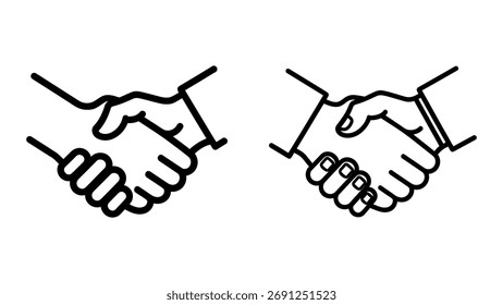 Dois ícones de aperto de mão Lado a Lado contrato