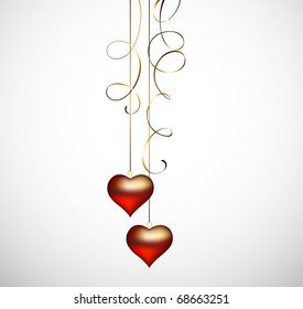 two hanging hearts