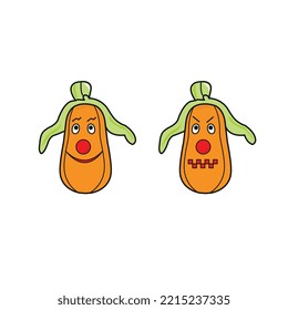 TWO HAPPY AND ANGRY HALLOWEEN PUMPKINS
