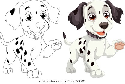 How To Draw A Cartoon Dalmatian Puppy 