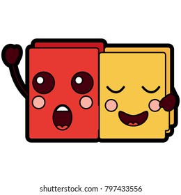 two happy folder file cartoon kawaii icon