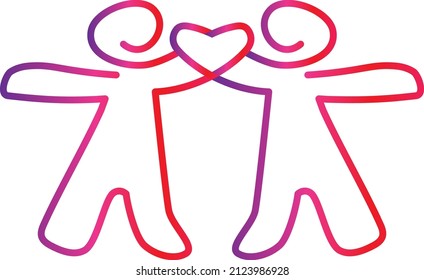 two happy friends holding hands