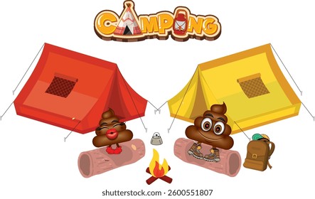 two happy fun poop camp