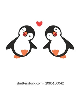 Two Happy penguin couple vector