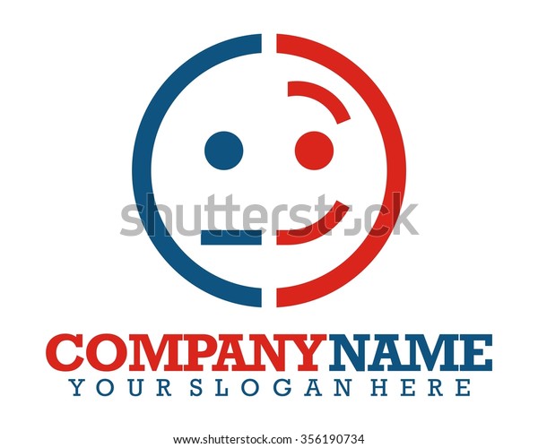 Two Happy Sad Emoticon Face Logo Stock Vector Royalty Free 356190734