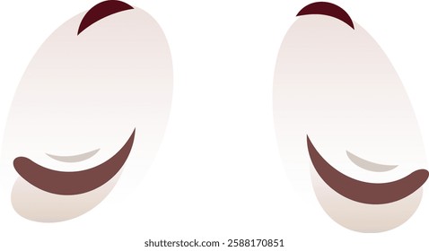 Two happy and stylized eyes are looking forward, creating a simple yet expressive vector illustration, perfect for various design applications