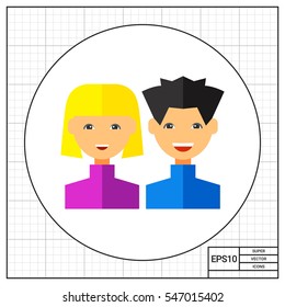 Two Happy Users Icon
