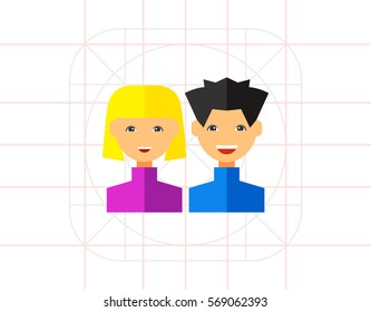 Two Happy Users Icon
