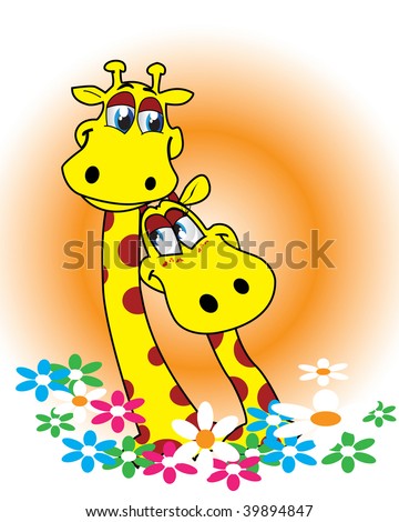 Two hapy giraffes
