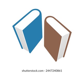 Two hardcover books. Vector illustration