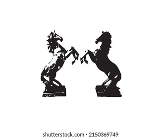 Two hares logo design vector templates