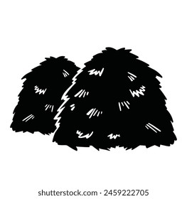 two haystacks silhouette symbol. vector illustration