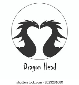 silueta del logotipo del dragón de dos cabezas