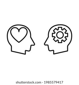 Two head with a heart and gears