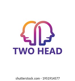Two head logo template design