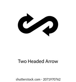 Two Headed Arrow Trendy solid icon isolated on white and blank background for your design