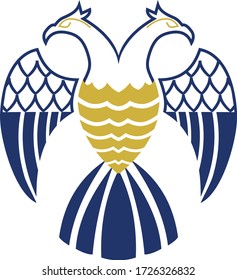 Two headed eagle logo design vector image.