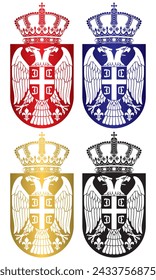 Der zweiköpfige Adler Serbien. Wappen von Serbien Vektor-Illustration
