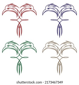 Two Headed Eagle In Tattoo Style Vector Illustration
