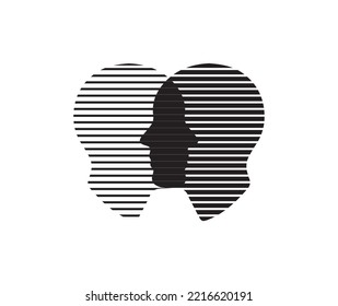 Two Faced Head. Talk And Think Concept. Royalty Free SVG, Cliparts,  Vectors, and Stock Illustration. Image 38203684.