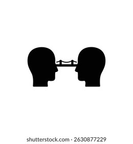 Two Heads Connecting by Bridge Representing Understanding and Communication