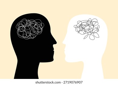 Duas cabeças, diferente estilo cognitivo vetor ilustração