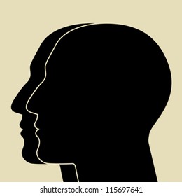 Two Heads SIlhouette